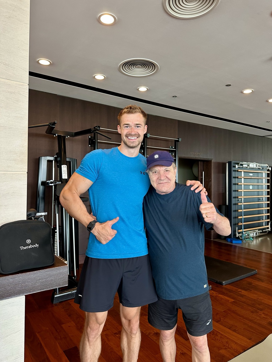 Filip Olšavský s klientom počas tréningu — mentoring osobnej kondície, Bratislava